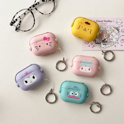Cute Sanrio Hello Kitty Kuromi Melody Pom Pom Purin Earphone Case for Airpods 1 2 3 4 Pro 2 Wireless Headset Protective Cover