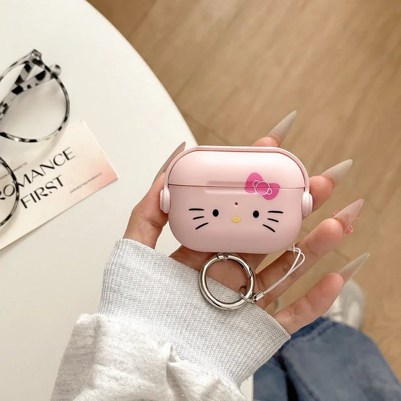 Cute Sanrio Hello Kitty Kuromi Melody Pom Pom Purin Earphone Case for Airpods 1 2 3 4 Pro 2 Wireless Headset Protective Cover