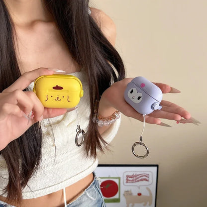 Cute Sanrio Hello Kitty Kuromi Melody Pom Pom Purin Earphone Case for Airpods 1 2 3 4 Pro 2 Wireless Headset Protective Cover